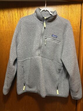 Patagonia Light Gray Half-Zip Retro Fleece Pullover